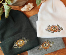 Load image into Gallery viewer, Floral Evil Eye Beanie
