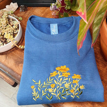 Load image into Gallery viewer, Millenium Blue Floral Embroidered Crewneck
