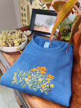 Load image into Gallery viewer, Millenium Blue Floral Embroidered Crewneck
