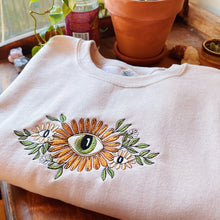 Load image into Gallery viewer, Tan Floral Eye Embroidered Crewneck
