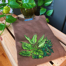 Load image into Gallery viewer, Mocha Botanical Frog Embroidered Crewneck
