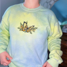 Load image into Gallery viewer, Medium Yellow Butterfly Marble Dyed Crewneck
