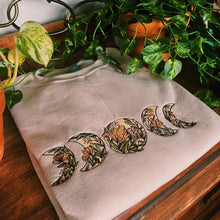 Load image into Gallery viewer, Tan Floral Moon Phase Crewneck
