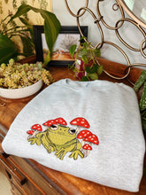 Load image into Gallery viewer, Ash Frog Shrooms Embroidered Crewneck
