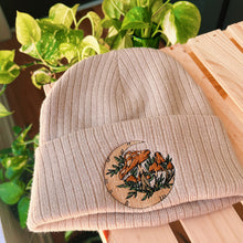 Load image into Gallery viewer, Tan Rib Knit Embroidered Beanie
