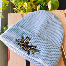 Load image into Gallery viewer, Baby Blue Rib Knit Embroidered Beanie
