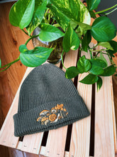 Load image into Gallery viewer, Olive Rib Knit Embroidered Beanie
