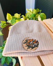 Load image into Gallery viewer, Tan Rib Knit Embroidered Beanie
