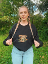 Load image into Gallery viewer, Black Fungi Foliage Embroidered Crewneck
