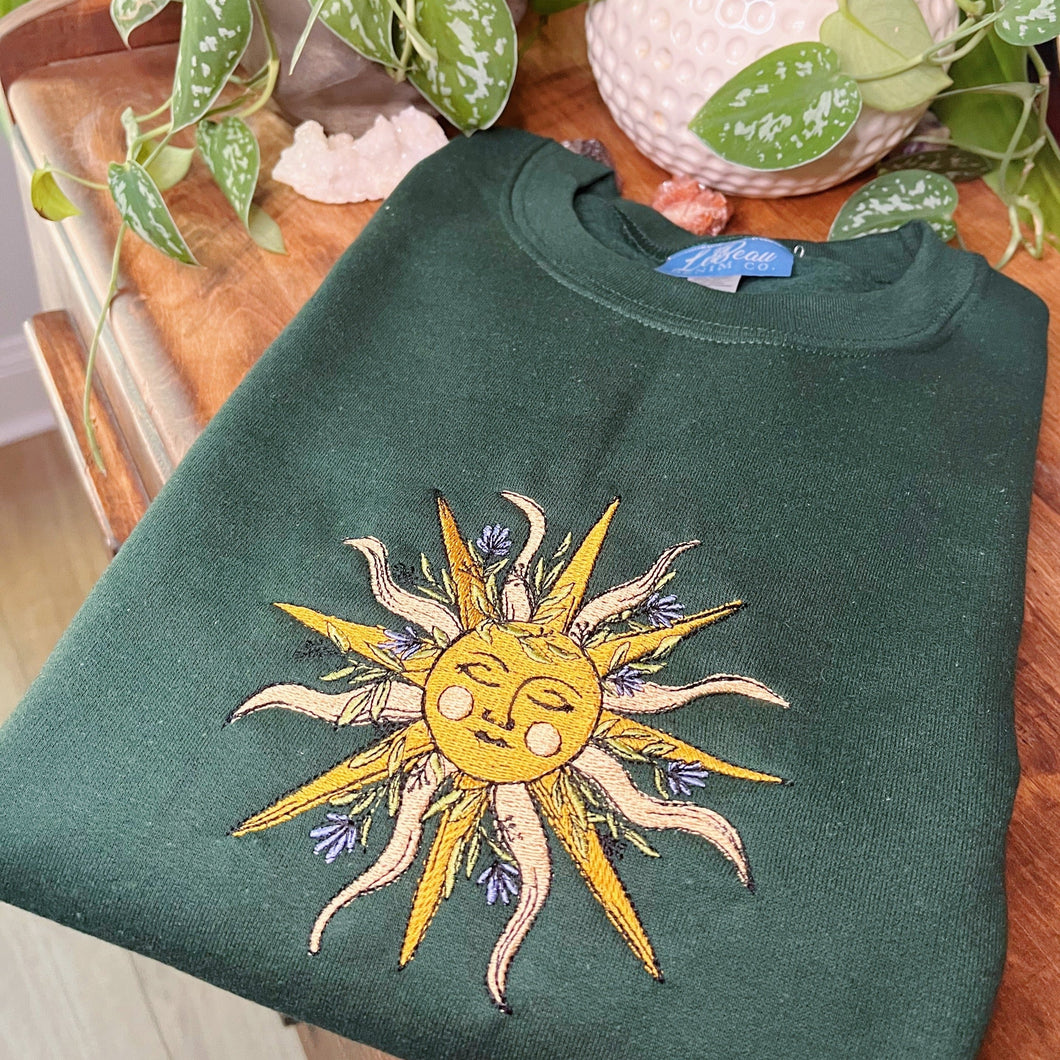 Forrest Floral Sun Embroidered Crewneck