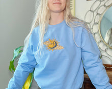 Load image into Gallery viewer, Baby Blue Sun &amp; Moon Embroidered Crewneck
