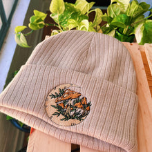 Load image into Gallery viewer, Tan Rib Knit Embroidered Beanie
