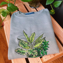 Load image into Gallery viewer, Sage Botanical Frog Embroidered Crewneck
