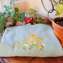 Load image into Gallery viewer, Sage Floral Embroidered Crewneck
