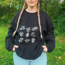 Load image into Gallery viewer, Black Edible Mushrooms Embroidered Crewneck
