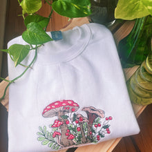 Load image into Gallery viewer, Ivory Winter Mushrooms Embroidered Crewneck
