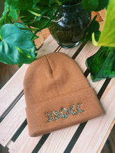 Load image into Gallery viewer, camel floral moon phase beanie
