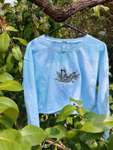 Load image into Gallery viewer, Small Blue Butterfly Cropped Marble Dyed Crewneck
