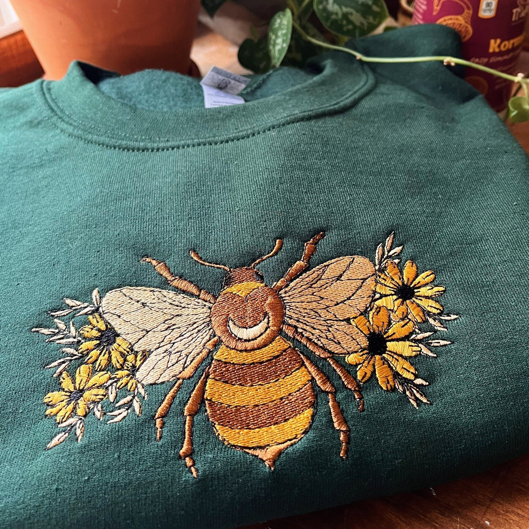 Forrest Bumble Bee Embroidered Crewneck